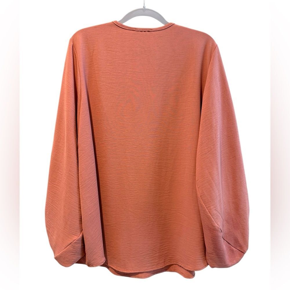 Jodifl Pullover V Neck Career Blouse Long Sleeve Mauve Pink Size Small - Picture 4 of 7